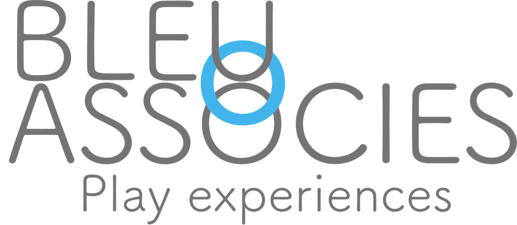 Logo bleu quadri Play experience